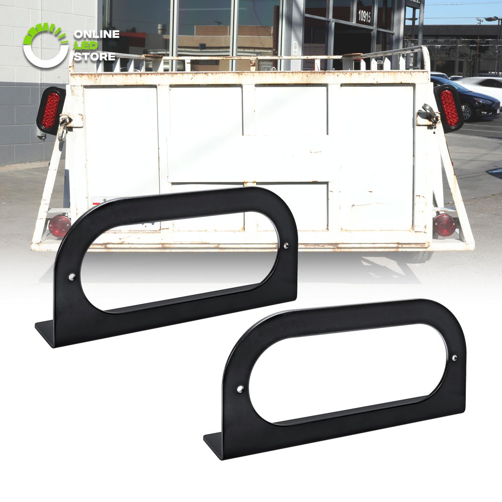 2pc 6" Oval Tail Light Mounting Bracket [L Shaped] [3mm Powder Coated