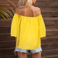 thumbnail image 6 of Women's Strapless Off the Shoulder Blouses 3/4 Sleeve Solid Casual Summer T Shirts Trendy Shirts Tunic Tees Tops, 6 of 7
