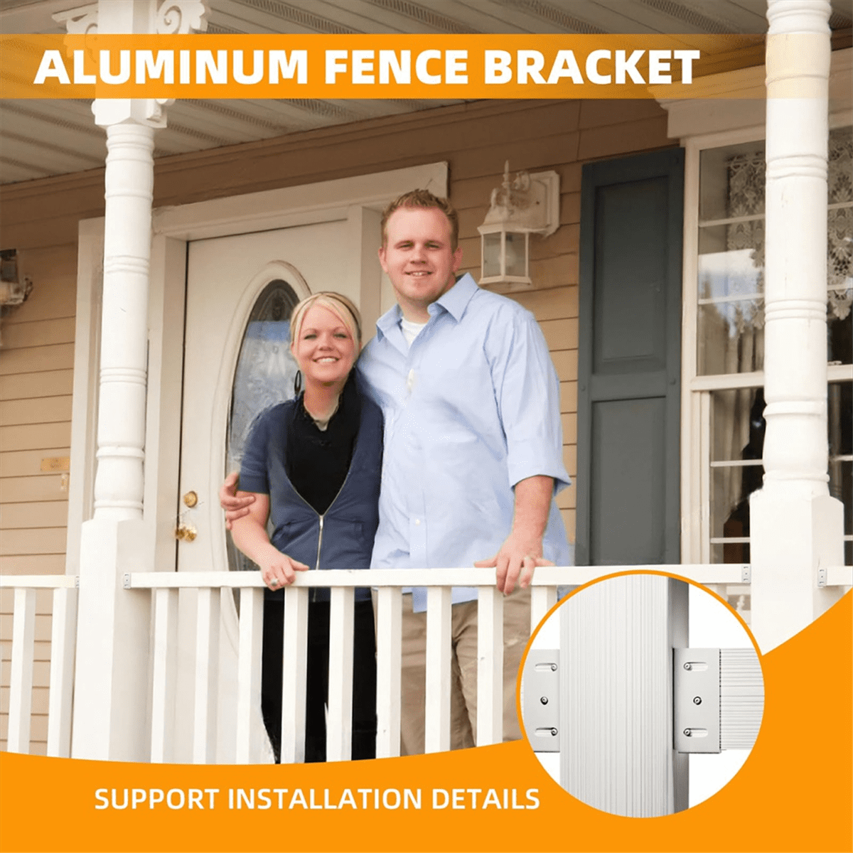 Growment 2-3/4 Inch, Aluminum Heavy Duty, Vinyl Fencing Panel Fence Rails Bracket White