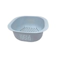 thumbnail image 2 of UNLLLL Square Plastic Colander Basket with Strainer Holes, Kitchen Sink Washing Drainage Bowl, for Countertop Storage Serving Rice Vegetables and Fruit (Blue), 2 of 7