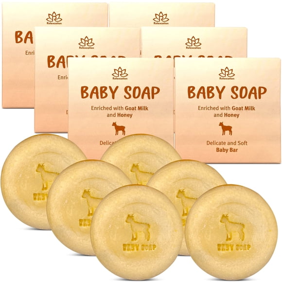 Pastillas de jabón Relaxcation Organic Baby con leche de cabra y miel x6