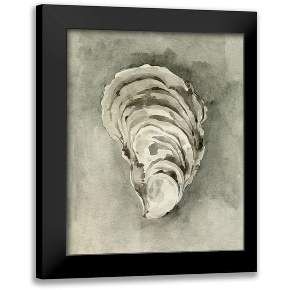 Caroline, Emma 12x14 Black Modern Framed Museum Art Print Titled - Neutral Oyster Shell II