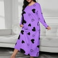 thumbnail image 2 of asdoklhq Women's Robes Women's Casual Long Gown Pajamas Home Wear Pajamas Purple XL, 2 of 3