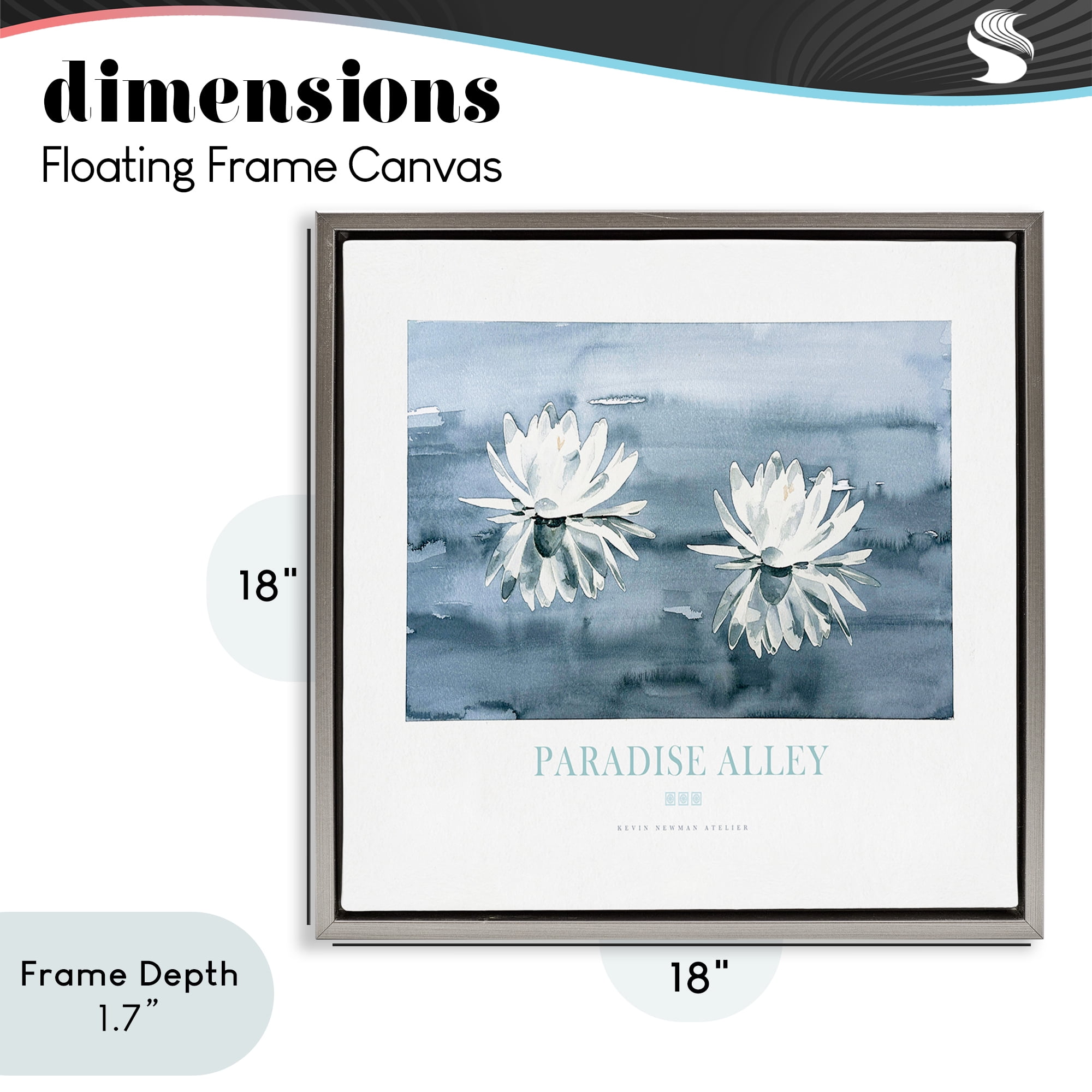 Stupell Industries Paradise Alley Water Lilies Gray Framed Floater Canvas Wall Art, design by Jadei Graphics
