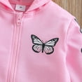 thumbnail image 6 of GYRATEDREAM Girls Hooded Jacket Butterfly Zip Coat Little Girls Jacket Lightweight Adorable Outerwear For Spring & Autumn for 18-24M Pink, 6 of 8