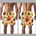 thumbnail image 3 of luoweisi Men's Beach Shorts Quick Dry Swim Trunks with Mesh Lining Thanksgiving Leaves S, 3 of 5