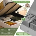 thumbnail image 5 of Queen Size Bed Frame with Lift Up Storage, Boucle Upholstered Platform Bed with Curved Headboard, No Box Spring Needed, Hydraulic Storage, White, 5 of 6
