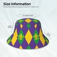 thumbnail image 6 of Disketp Mardi Gras Print Reflective Bucket Hat Beach Hat Summer Travel Sun Hats Fisherman Cap, 6 of 8