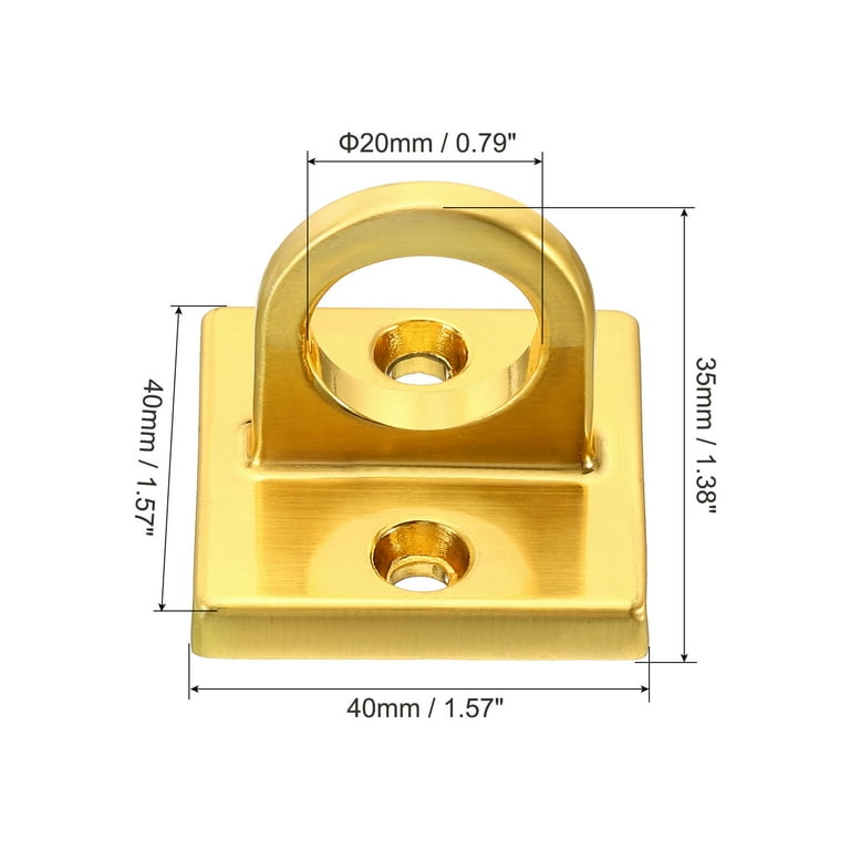 Uxcell Pad Eye Plate U Hooks Metal Ceiling Hook Wall Mount Loop with Screws Hardware Ring Hooks Golden