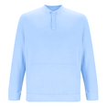 thumbnail image 4 of PEASKJP Men New Sweatshirt Stand Casual Button Solid Color Men Sweatshirt Top(Light Blue,L), 4 of 5