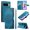Blue, variant on Leather Case For Google Pixel 9 Pro XL / Pixel 10 Pro XL 6.8",Embossed Totem Wallet With Card Holder,Wristband, Shockproof Kickstand Magnetic Cover,Black