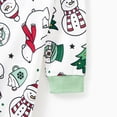 thumbnail image 5 of Conjuntos de pijamas navideños familiares a juego con mangas largas y estampado completo de pantalones y blusas verdes muy alegres (resistentes al fuego), 5 of 5