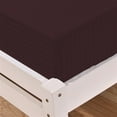 thumbnail image 2 of BedDecor 100% Egyptian Cotton 400TC 1Pcs Wine Full Size 21 Inches Deep Pocket Fitted Sheet Stripes Pattern, 2 of 5