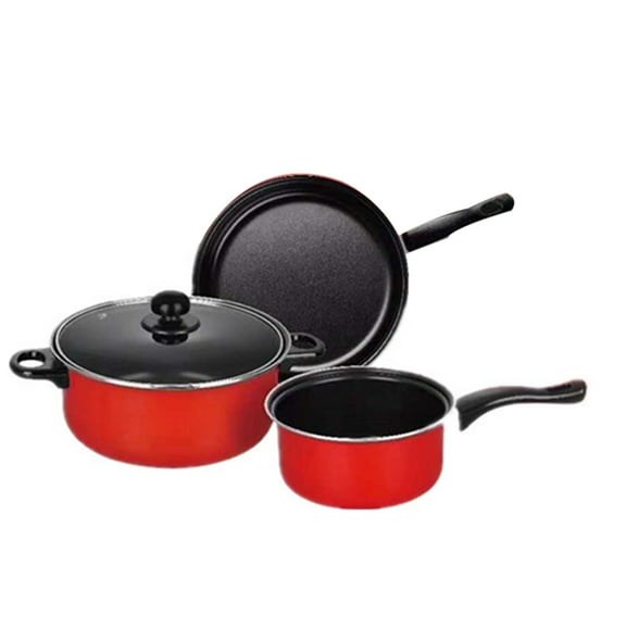 PENIKOKO Non-Stick Pan Set, 3 Pieces, Simple Design, Cookware for Easy Cooking and Heating