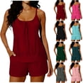 thumbnail image 1 of Sentmoon Woman Bathing Suits Women Swim Trunks and Bathing Suit Top Swimsuit for Women High Waist Stretchy with Pockets Regular Fit Bathing Suit Women for Swimming and Beaches S-2XL, 1 of 7