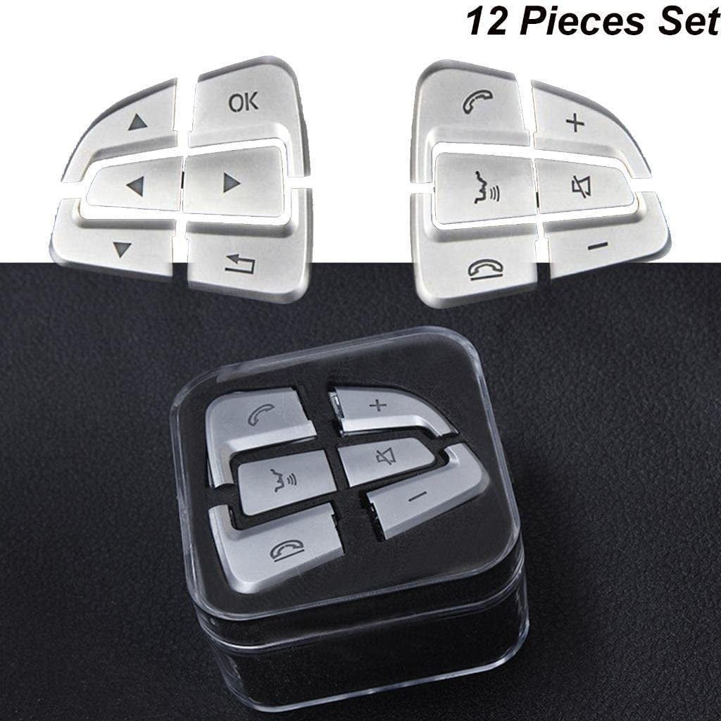 Viudecce Car Steering Wheel Button Cover Trim Stickers for Mercedes A B Class GLA GLE GLS CLA C177 2015-2019 Accessories