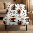 thumbnail image 2 of HELLHERO Dustproof Accent Chair Cover for Dining Room, Stain Protection Armless Accent Chair Protector, Black Cat Spider web, 2 of 8