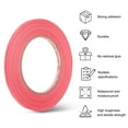 thumbnail image 4 of Uxcell 2 Rolls Wire Harness Cloth Tape 1/4"x164ft(6mmx50m) 0.2mm Thick Fabric High Adhesive Tearable Heat Resistant Tapes for Carpet Seaming Auto Cable Fixed, Pink, 4 of 7