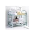 thumbnail image 2 of xiaxaixu 2 Tier Plastic Storage Shelves Hollowed Out Nordic Style Corner Rack Organizer, 2 of 2