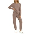 thumbnail image 2 of Fantaslook Womens Pajamas Sets Crew Neck Long Sleeve Tops and Pants Two Piece Lounge Sets Fall Outfits with Pockets, 2 of 8