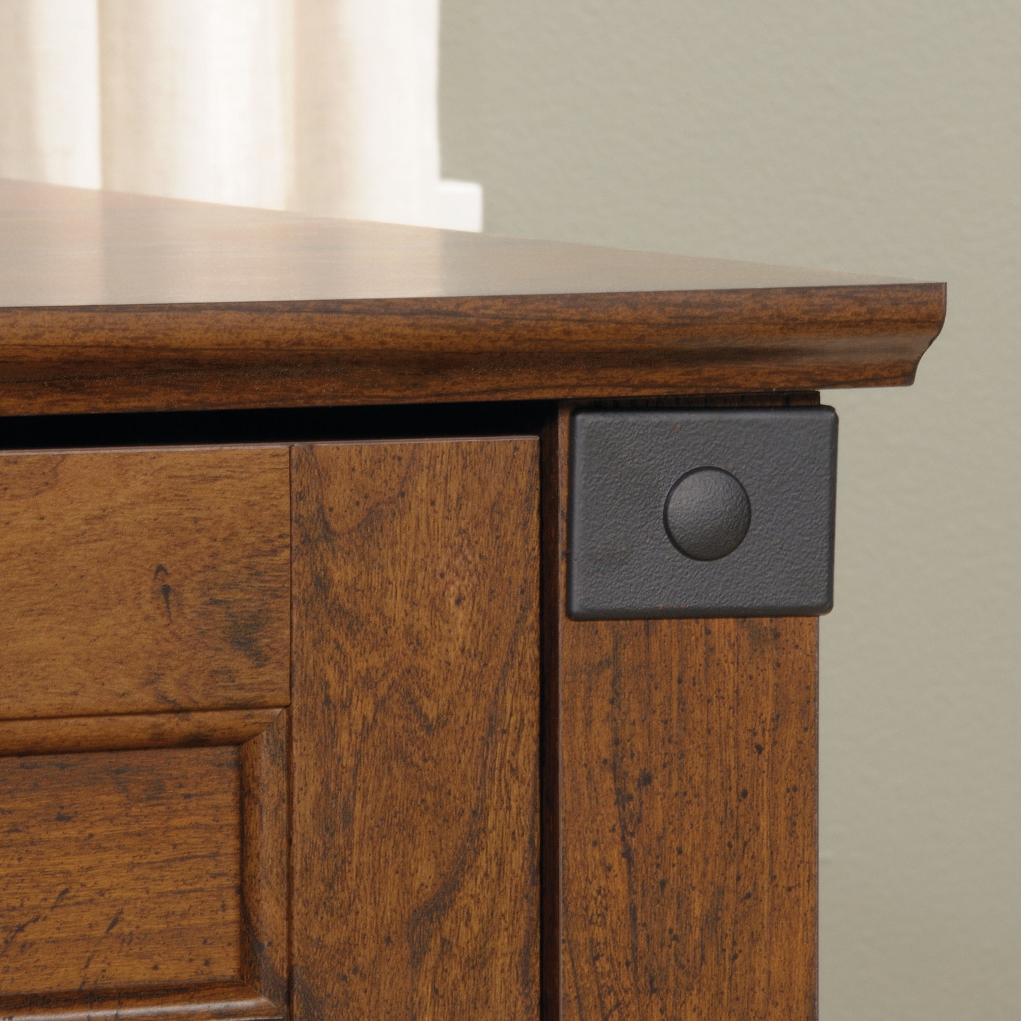 Sauder Carson Forge Corner Computer Desk, Washington Cherry Finish