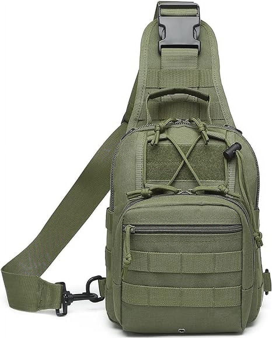 Sling Bag for Men, Crossbody Bags for Men, Oxford Waterproof Fabric Small Outdoor Chest Pack for Men with Adjustable Shoulder Strap, Green, 10.6 x 8.3 x 6.3In