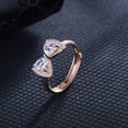 thumbnail image 2 of Mujeres Moda Anillo Abierto Anillos Ajustable Bow Knot Cubic Zirconia Anillos de Promesa para Ella, 2 of 6