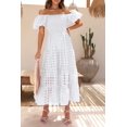 thumbnail image 3 of Vestido PRETTYGARDEN con mangas abullonadas, escote cuadrado y fruncido, talla M, 3 of 8