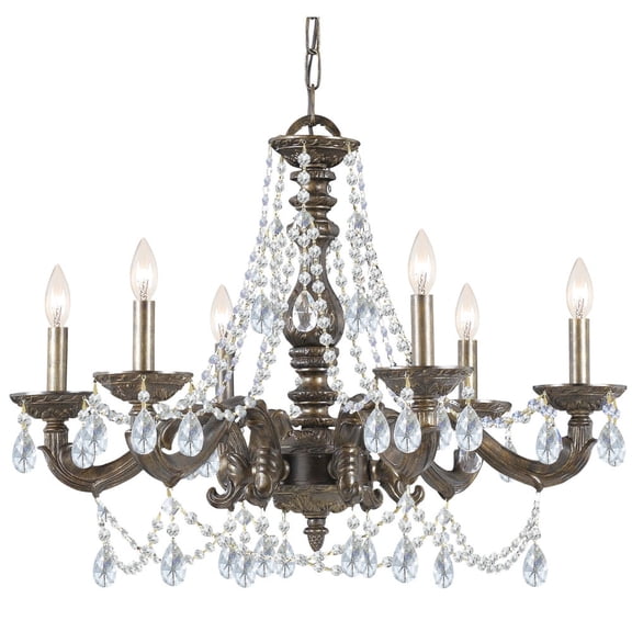 5026-VB-CL-MWP Crystorama Lighting Paris Market - Six Light Chandelier in Traditional and Contemporary Style - 28 Inches Wide by 22 Inches High-Clear
