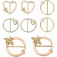 thumbnail image 1 of 8 pinzas para camisetas para mujer, 4 estilos, hebillas para corbatas, anillos de aleación con perlas, hebillas para cintura, botones anudados en las esquinas de la ropa., 1 of 6