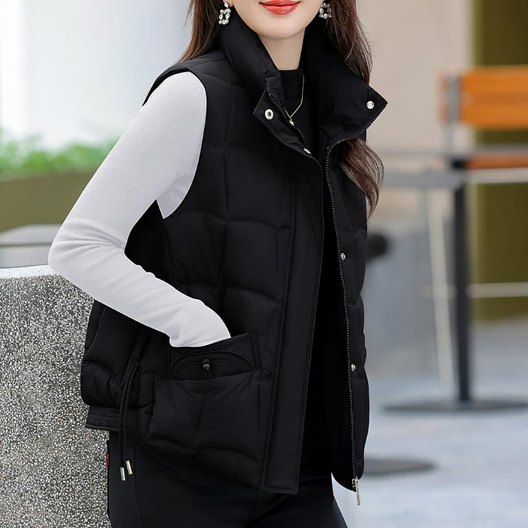 UPPADA Women's Crop Puffer Vest Zip up Winter Vest Lightweight