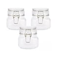thumbnail image 1 of Set 3 Piezas Contenedor Vidrio Hermetico Tapa Clip 500 Ml Drink Lab Frasco Brocal Envase Cocina Decoracion Almacenar Hogar Cristal Transparente Tarro Alimentos, 1 of 4