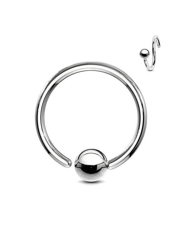18G 1/4 Captive Bead Ring, Annealed, Fixed 3mm Ball, Surgical Steel, Silver Color