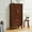 Walnut, variant on Youmumeub 53.5" Tall Kitchen Pantry Storage Cabinet, Mid Century Modern Sideboard Buffet, Solid Wood Base & MDF, Geometric Accent Floor Organizer for Dining Living Room, Antique White