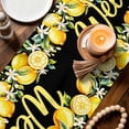 thumbnail image 4 of Table Runner - 90 Inch Long, Yellow Lemons Kitchen Dining Table Runner Dresser Scarves, Summer Fruits Leaves Botanical Black Farmhouse Decor for Coffee Tables Wedding Party Banquet, 4 of 8