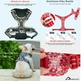 thumbnail image 4 of HAHDAXIA Harnais Verni à Motif Floral pour Chien, Harnais pour Animal de Compagnie Anti-Traction avec Poignée, Bleu Marine Rouge, Très Petit, 4 of 6