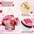 thumbnail image 3 of Happy Valentine's Day Decoration for Front Door Wooden Valentines Door Hanger Love Rose Hanging Wreath Sign Valentine Welcome Wood Sign Valentines Day Wreath for Home Porch Window Wall Decor, 3 of 7