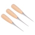 thumbnail image 3 of DIY Leather Awl, Polishing Tool Steel 3Pcs Heat Treatment Hole Maker Awls  for Cloth, 3 of 7