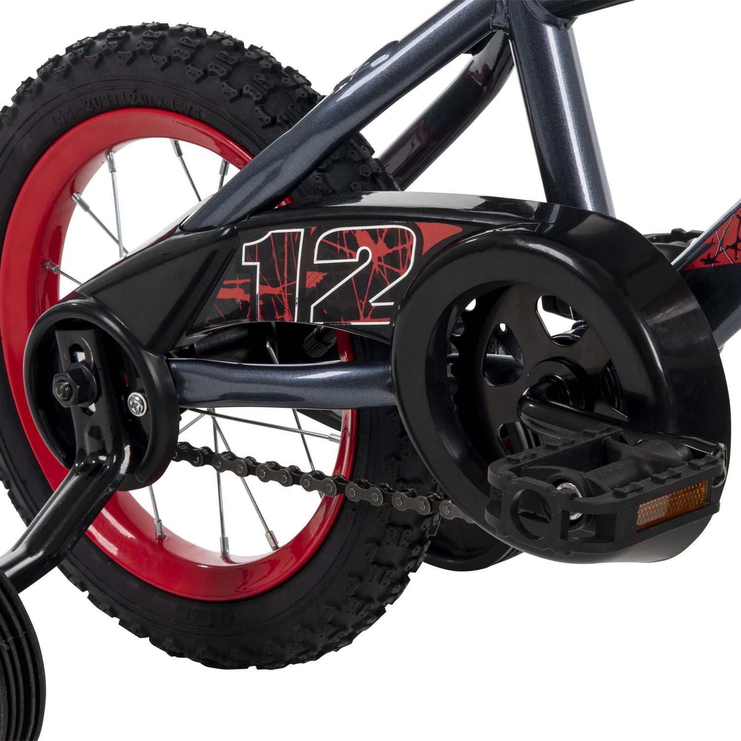 Movelo Rush 12-inch Bike for Boys, Grey/Red, Ages 3-5