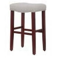 thumbnail image 4 of WestinTrends Lenox 29" upholstered nail head bar stool, Cherry/Gray, 4 of 8