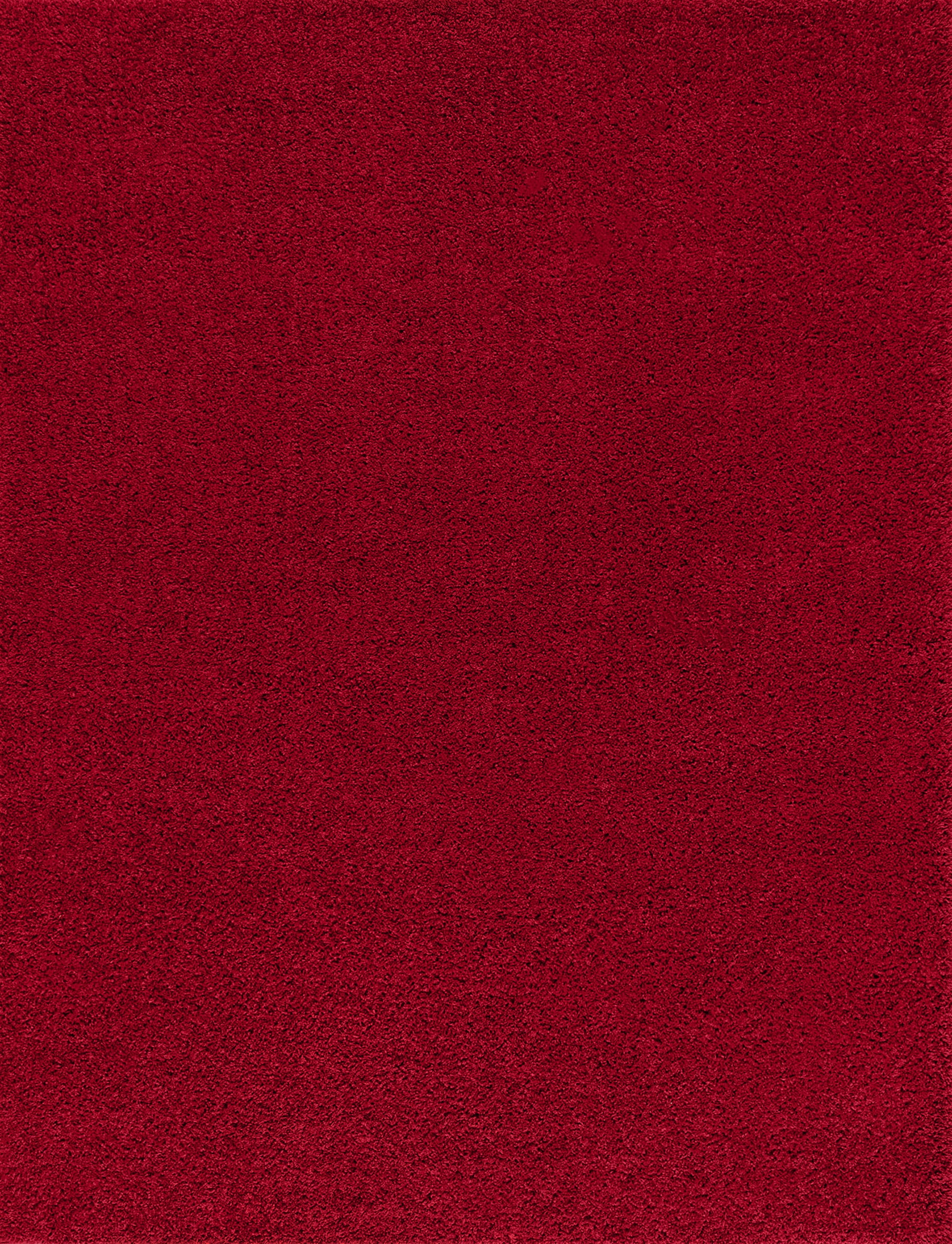 Transitional 8x10 Area Rug Shag Thick (7'10'' x 10'2'') Solid Red Living Room Easy to Clean