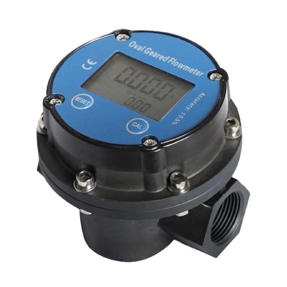 Digital Oval Gear Flow Meter With LCD Screen For Methanol  Paraffin Oil 3/4 Inch Thread PPS Plastic 8-30 L/min ,Accurate Measurements