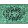 thumbnail image 1 of Ahgly Company Indoor Rectangle Persian Turquoise Blue Traditional Area Rugs, 5' x 8', 1 of 4