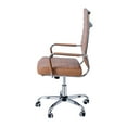 thumbnail image 3 of Okeysen Adjustable Office Desk Chair Ergonomic Leather Modern Conference Room Swivel Chairs Adult, Brown, 3 of 10