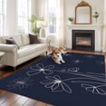 thumbnail image 2 of Large Area Rugs for Living Room Bedroom, Navy Blue 6'x9' Rug Washable Carpet Runner Indoor Outdoor, Spring Flora Non Slip Floor Mats Rug for Kitchen, Playroom, 2 of 8