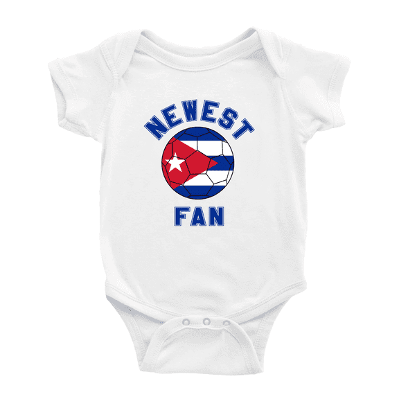 Newest Cuba National Soccer Team Fan Cute Baby Clothes Unisex (White, 18-24 Months)