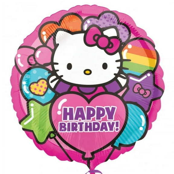 Anagram 17" Hello Kitty Rainbow Birthday Balloon, 1 Piece