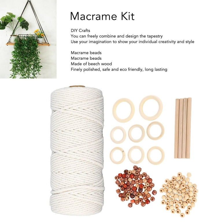Macrame Kit, Macrame Beads DIY Eco Friendly Handcraft Multiple Uses Macrame  Supplies For Beginners For Plant Hangers 