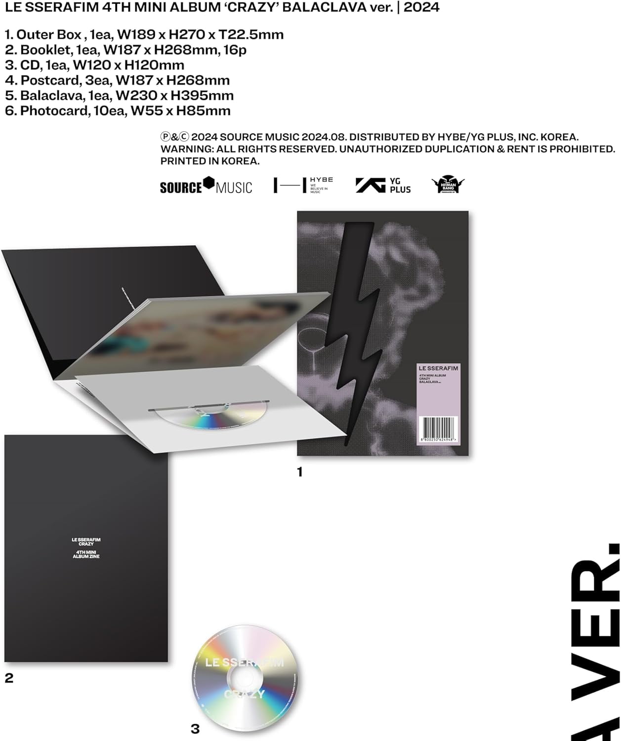 Le Sserafim - Crazy - Balaclava Version - incl. 16pg Booklet, 3