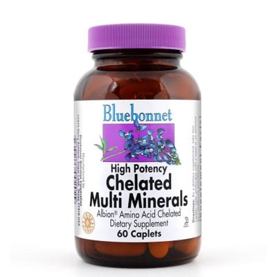 Chelated Minerals - Bluebonnet Chelated Multiminerals High Potency - 60 Caplets